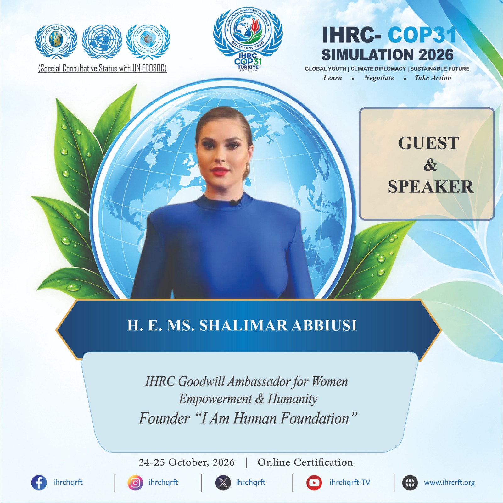 Conférence de simulation IHRC-COP31 2026 en ligne
